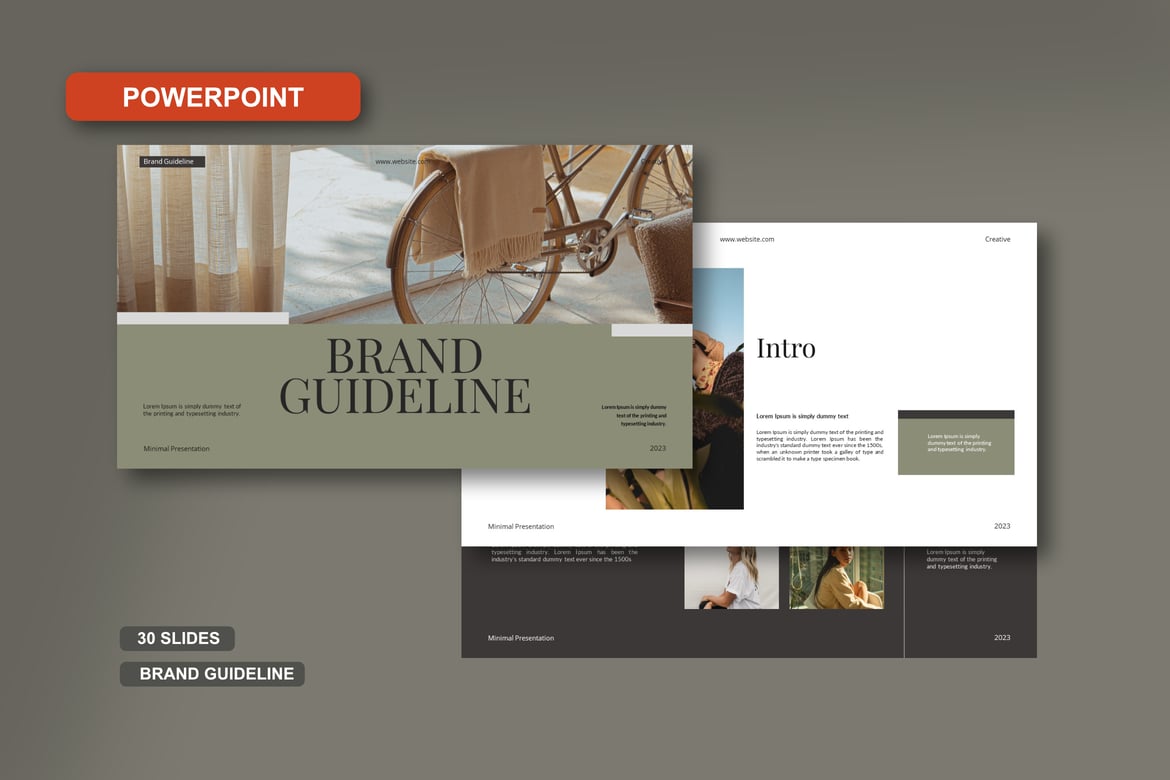 Template Powerpoint Pedoman Merek yang Elegan dan Multifungsi