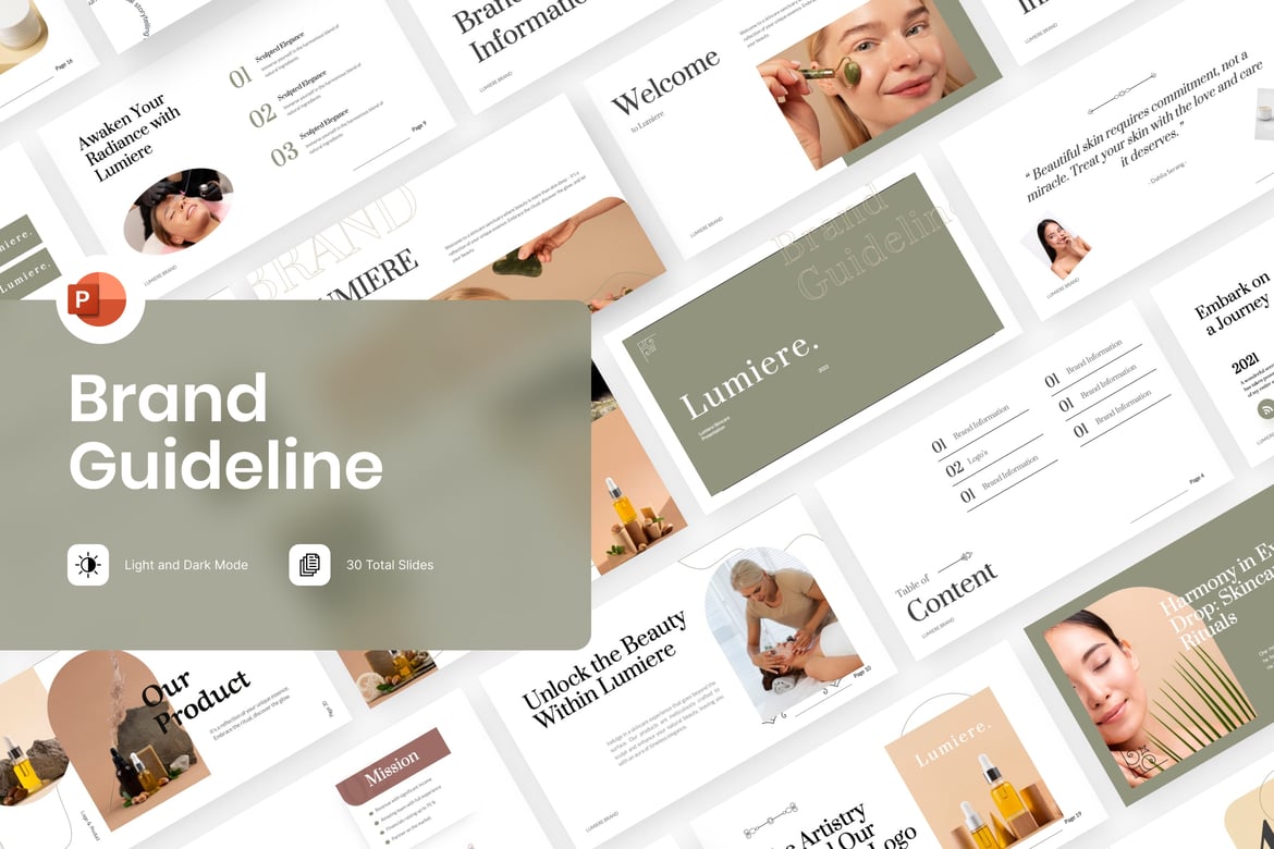 Template PowerPoint Panduan Merek yang Menarik