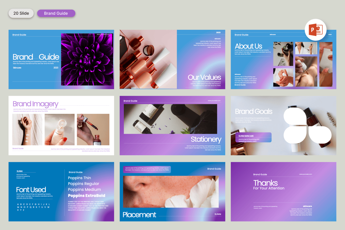 Template PowerPoint Panduan Merek yang Profesional dan Menarik