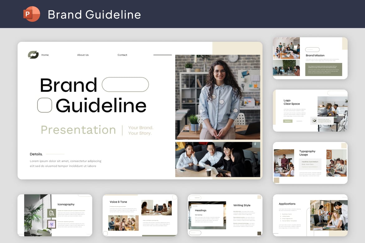 Template Presentasi Brand Guideline - Powerpoint Profesional