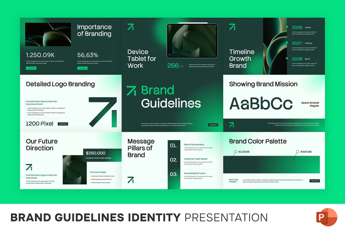 Template Presentasi PowerPoint Pedoman Identitas Merek