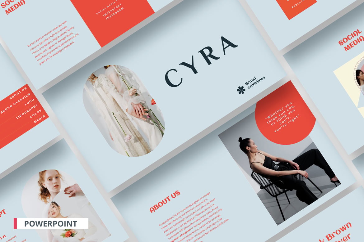 Template PowerPoint Pedoman Merek yang Elegan