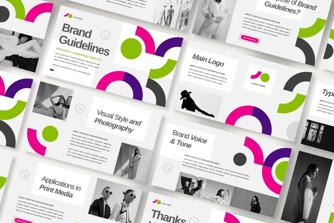 Template PowerPoint Pedoman Merek yang Profesional dan Menarik