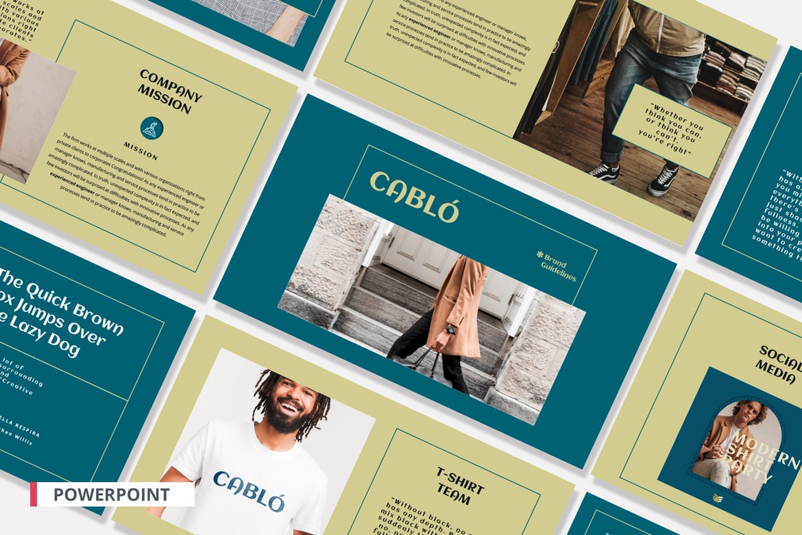 Template PowerPoint Pedoman Merek yang Elegan dan Profesional