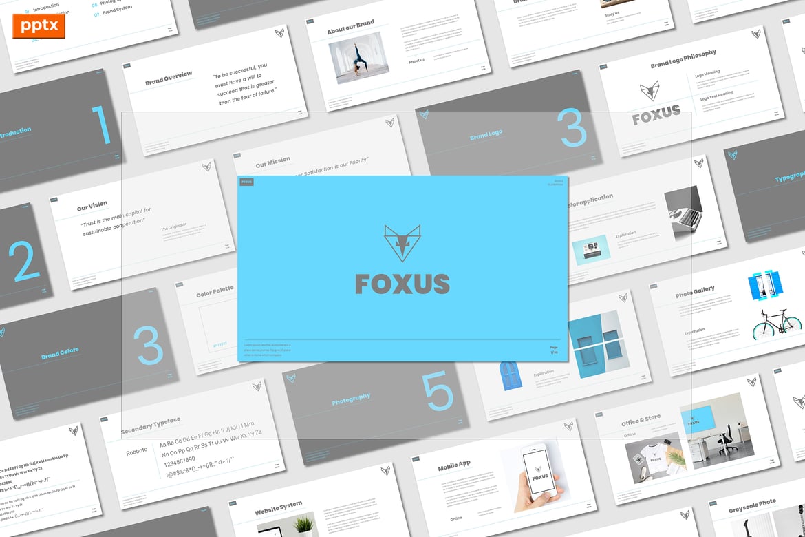 Template Powerpoint Guidelines Merek - FOXUS yang Menarik