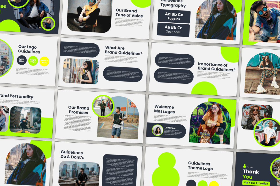 Template PowerPoint Pedoman Merek yang Modern dan Profesional