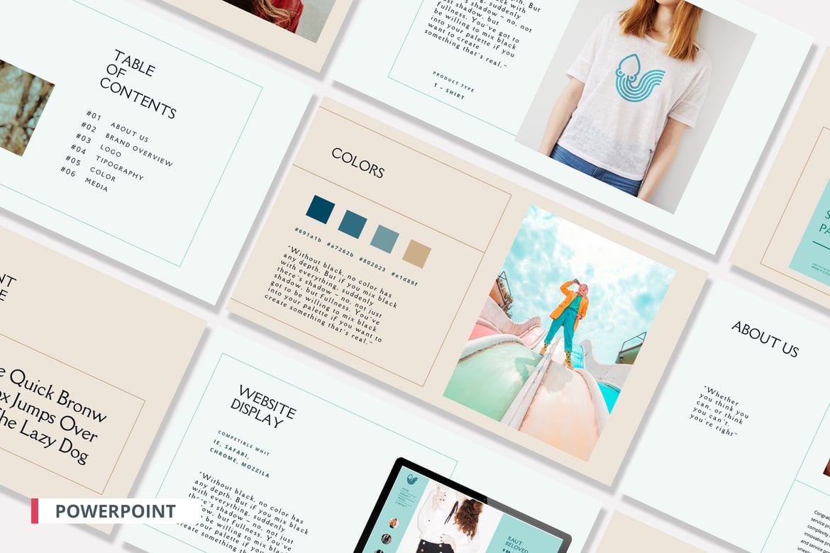 Template PowerPoint Pedoman Merek yang Profesional
