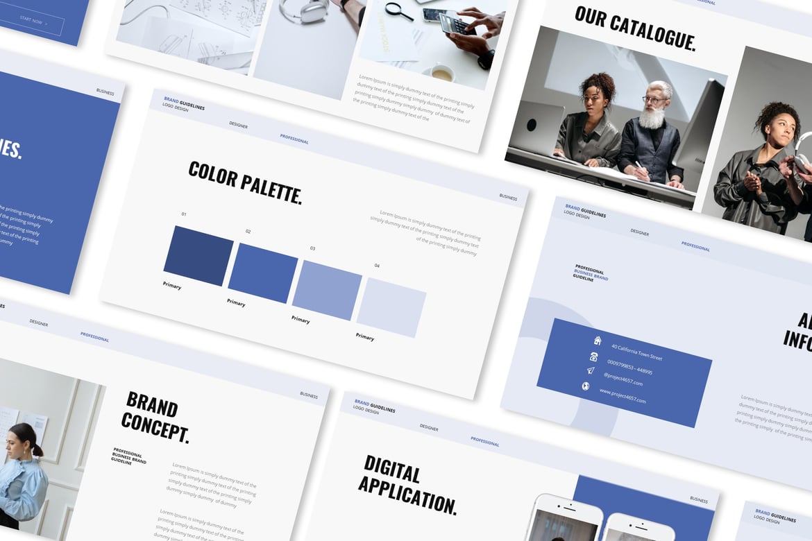 Template Presentasi PowerPoint Pedoman Merek yang Menarik