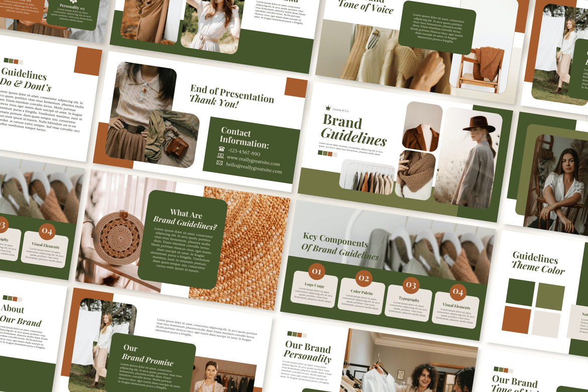 Template Powerpoint Pedoman Merek yang Menarik dan Profesional