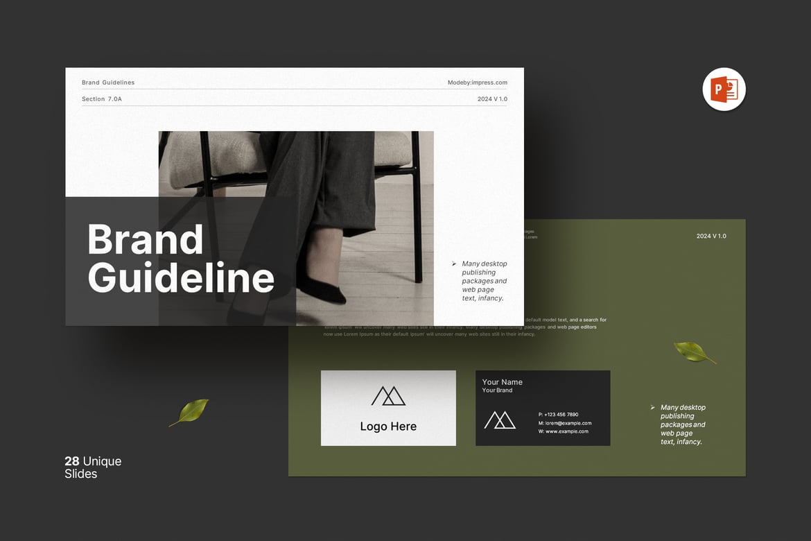 Template Presentasi PowerPoint Pedoman Brand yang Menarik dan Profesional