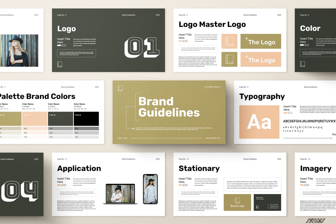 Template PowerPoint Panduan Merek yang Menarik dan Modern