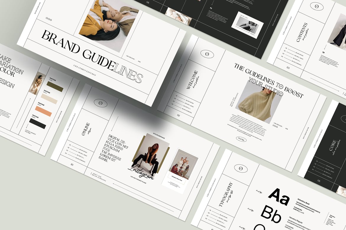 Template PowerPoint Panduan Merek yang Modern dan Profesional