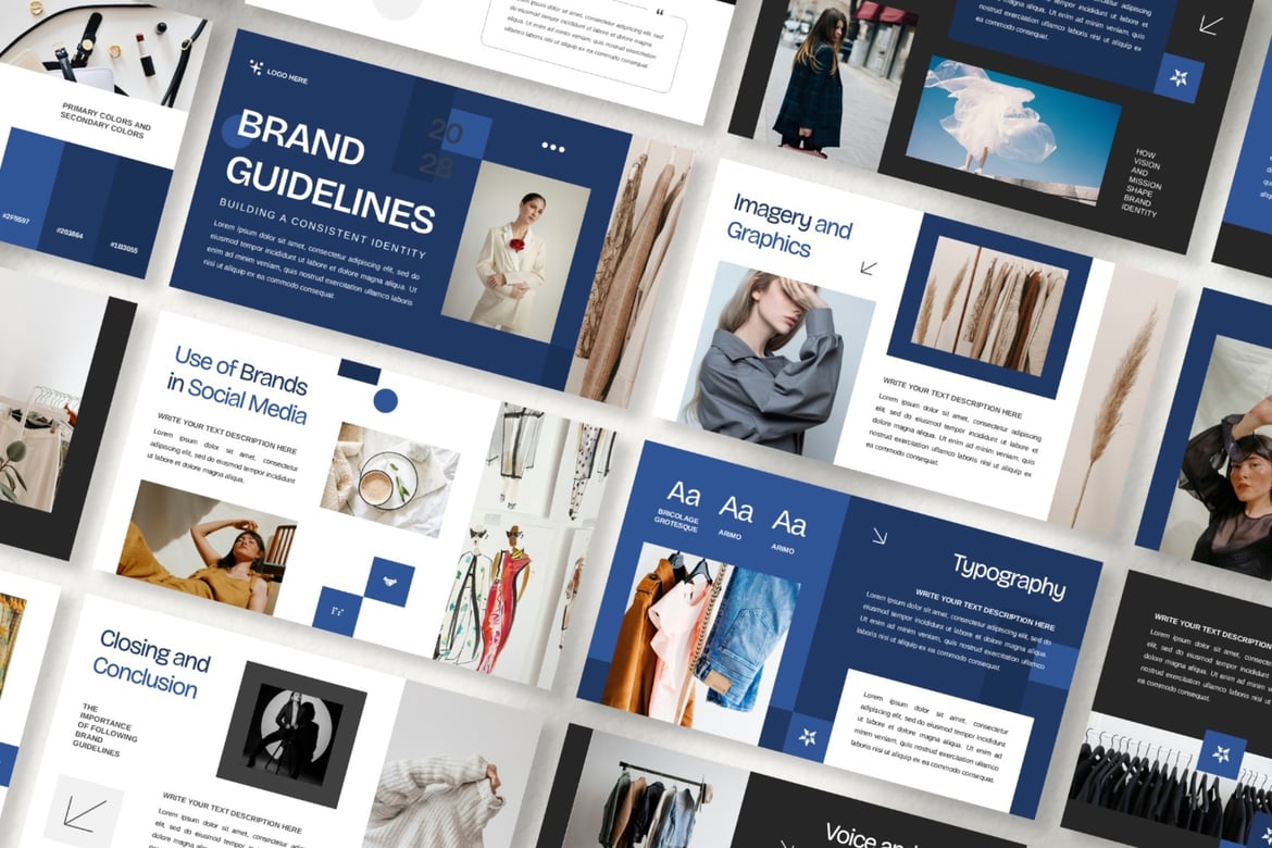 Template PowerPoint Pedoman Merek Modern dan Profesional