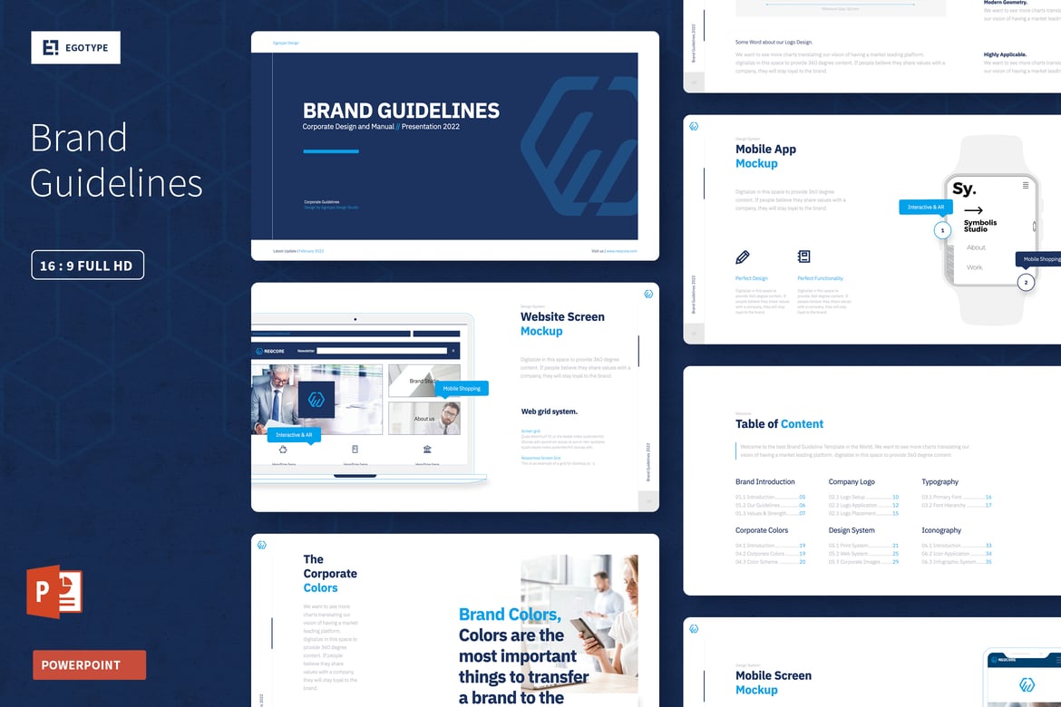 Template Powerpoint Panduan Merek yang Profesional