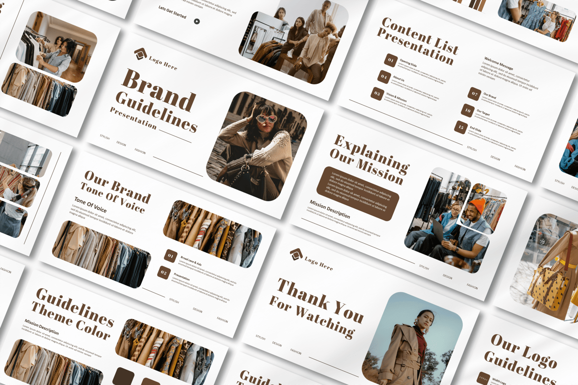 Template PowerPoint Panduan Merek yang Menarik dan Profesional