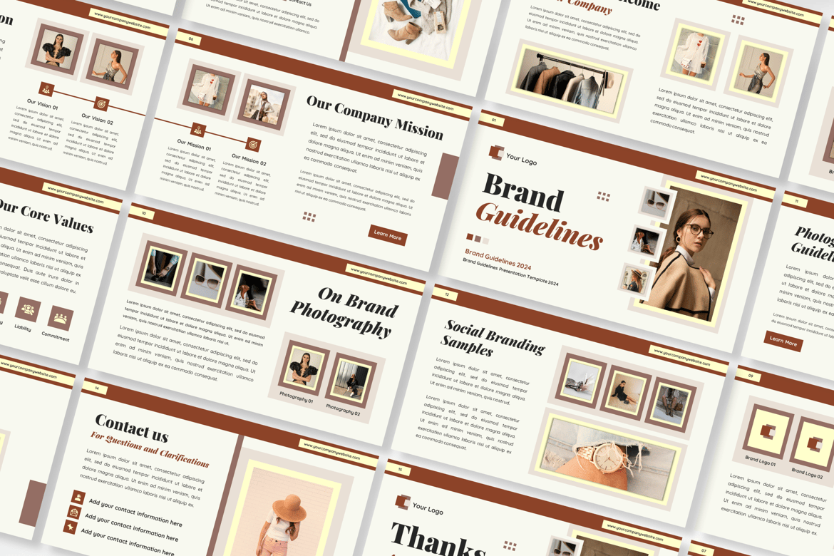 Template PowerPoint Pedoman Brand yang Menarik dan Modern