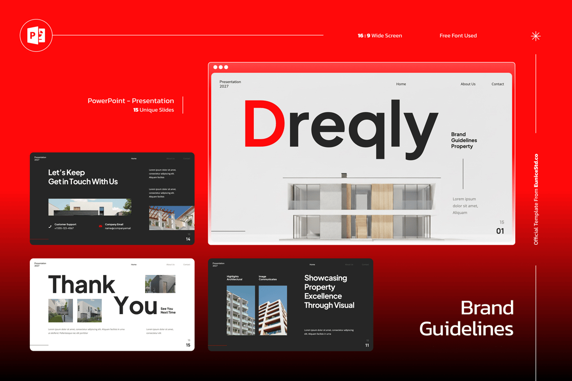 Template Powerpoint Pedoman Merek yang Menarik dan Profesional