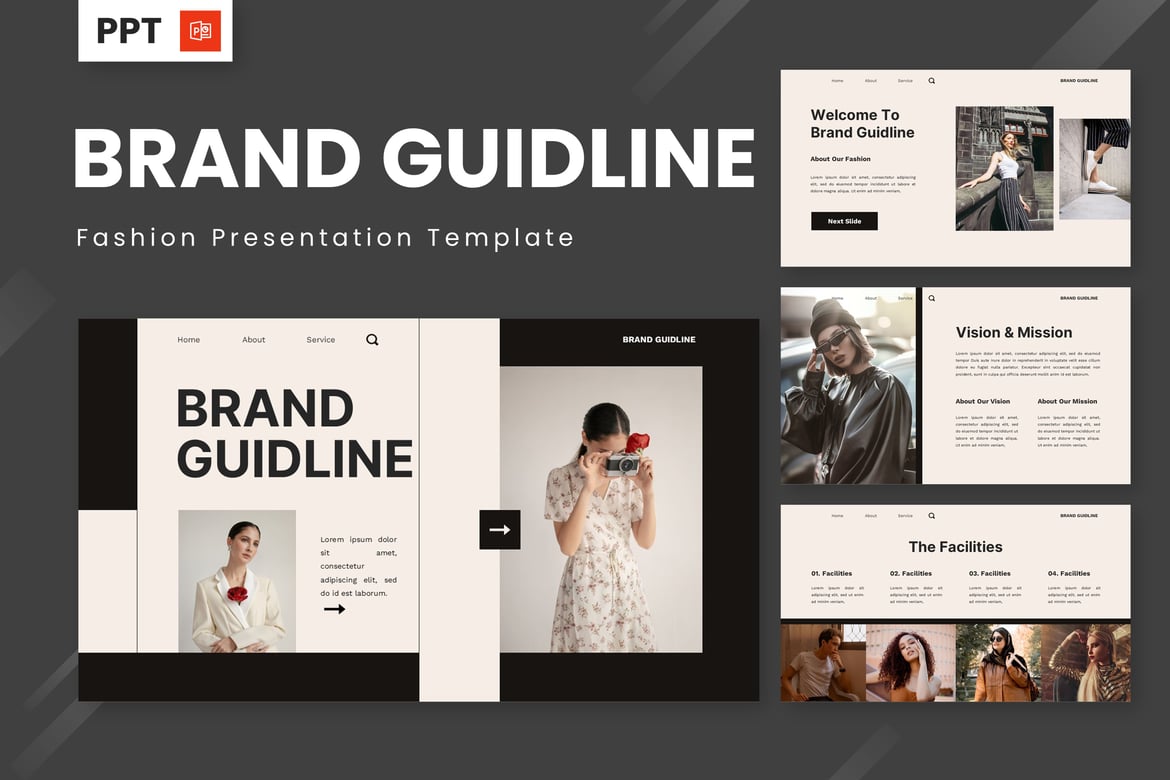 Template Presentasi Fashion - Panduan Merek yang Menarik