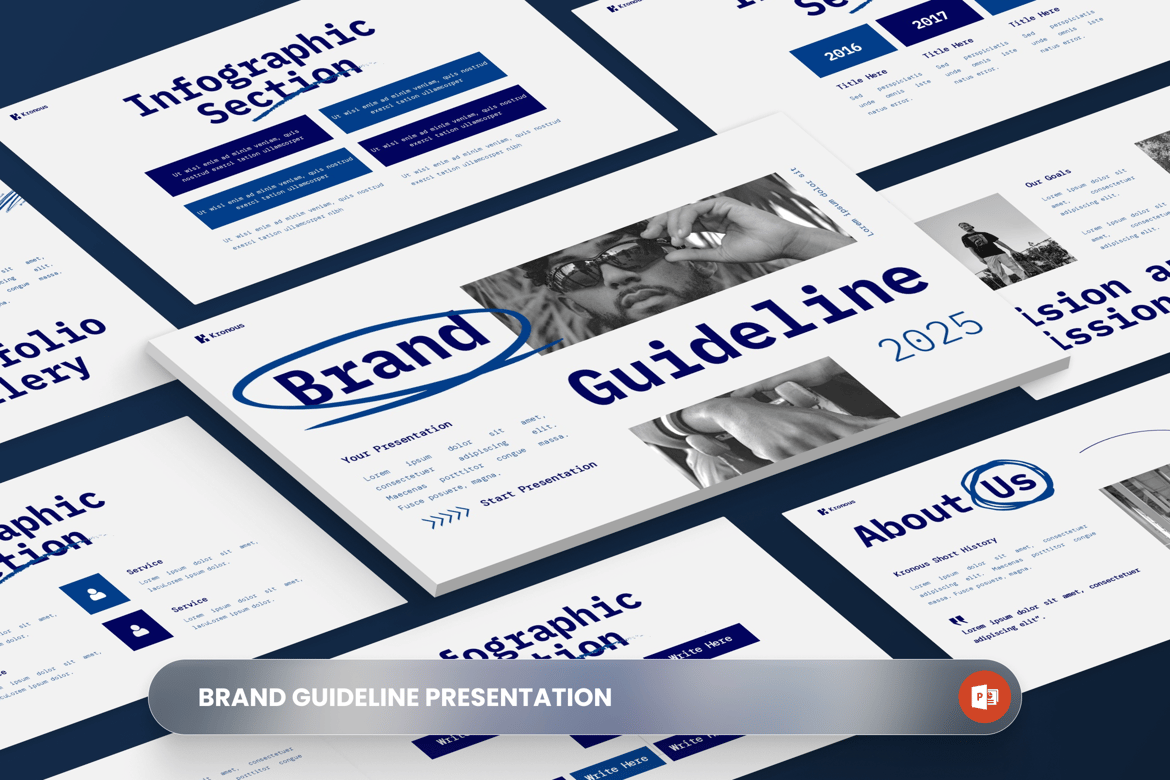 Template Presentasi PowerPoint Panduan Merek yang Profesional