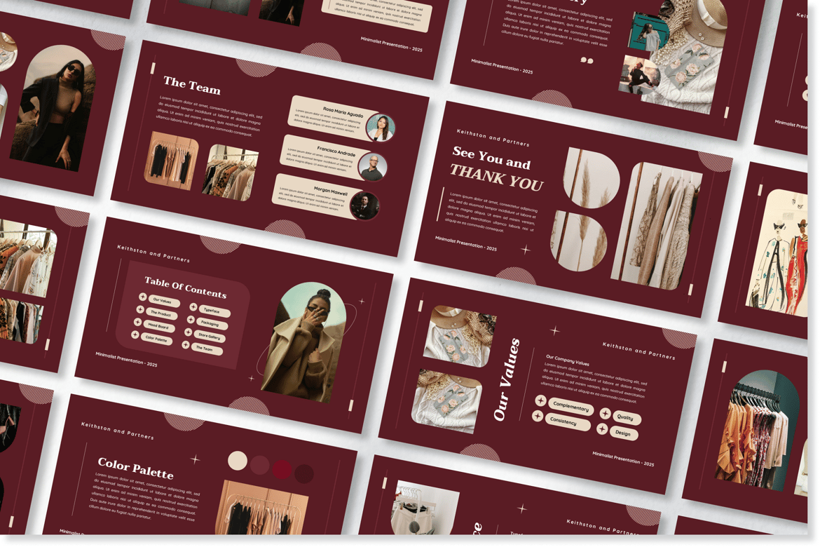Template PowerPoint Pedoman Merek yang Menarik dan Modern