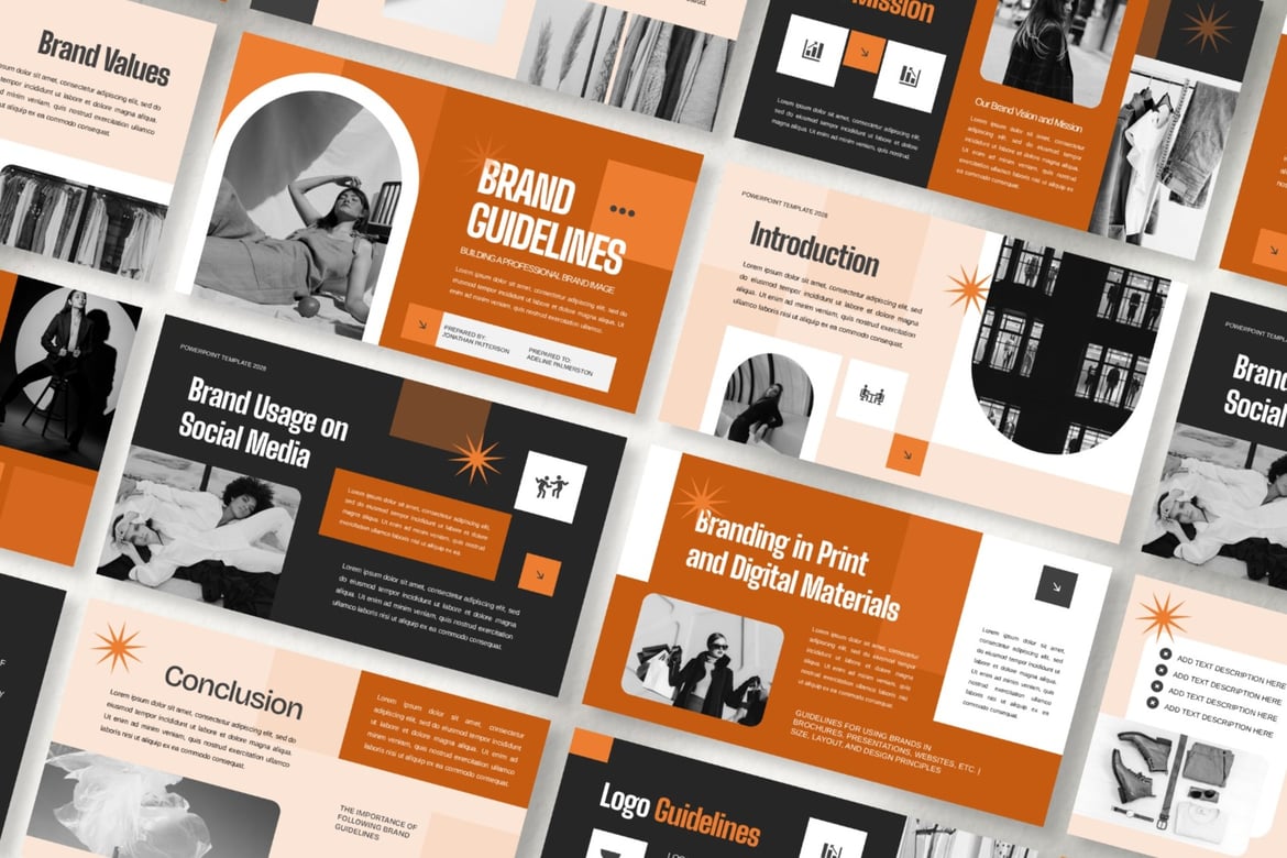 Template PowerPoint Pedoman Merek yang Modern dan Profesional