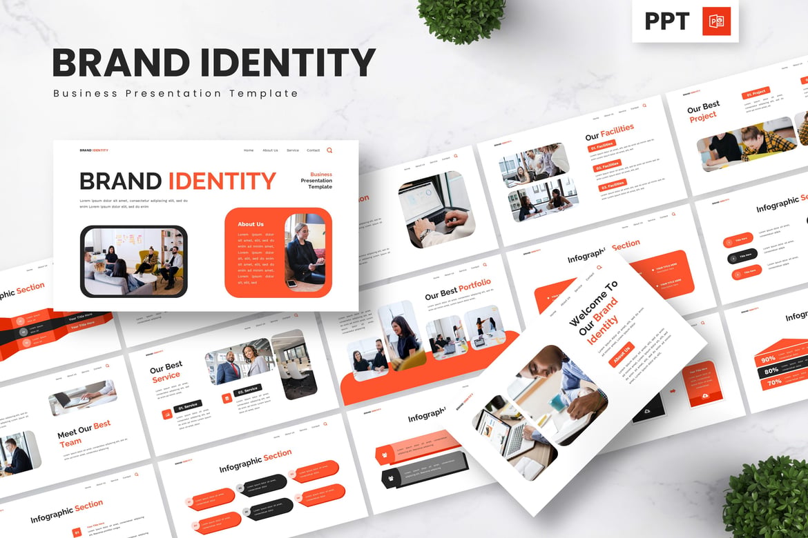 Template Presentasi Powerpoint Identitas Merek yang Menarik