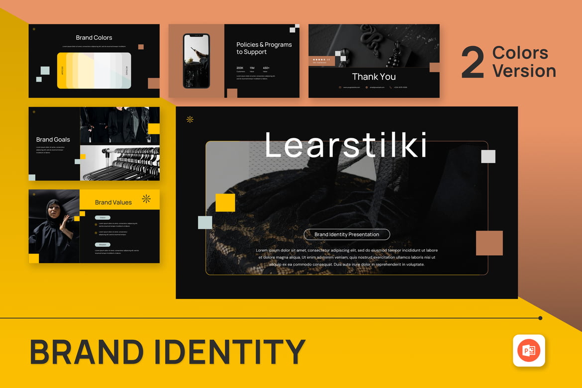 Template PowerPoint Identitas Merek yang Mewah dan Menarik