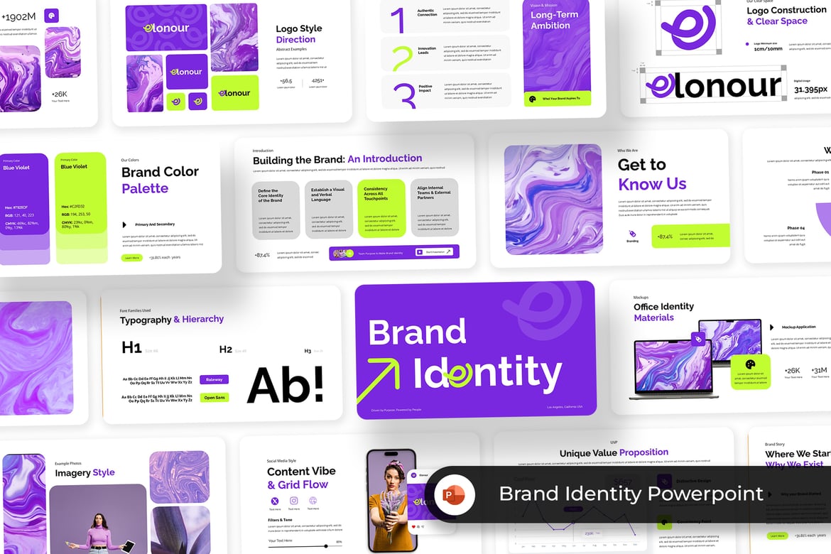 Template Powerpoint Identitas Merek yang Kreatif dan Modern