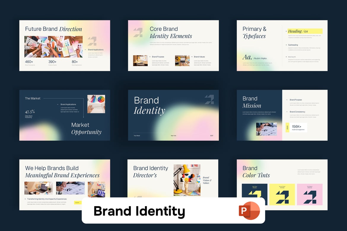 Template PowerPoint Identitas Merek yang Profesional dan Menarik