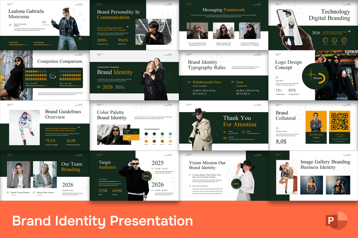 Template PowerPoint Identitas Merek yang Menarik