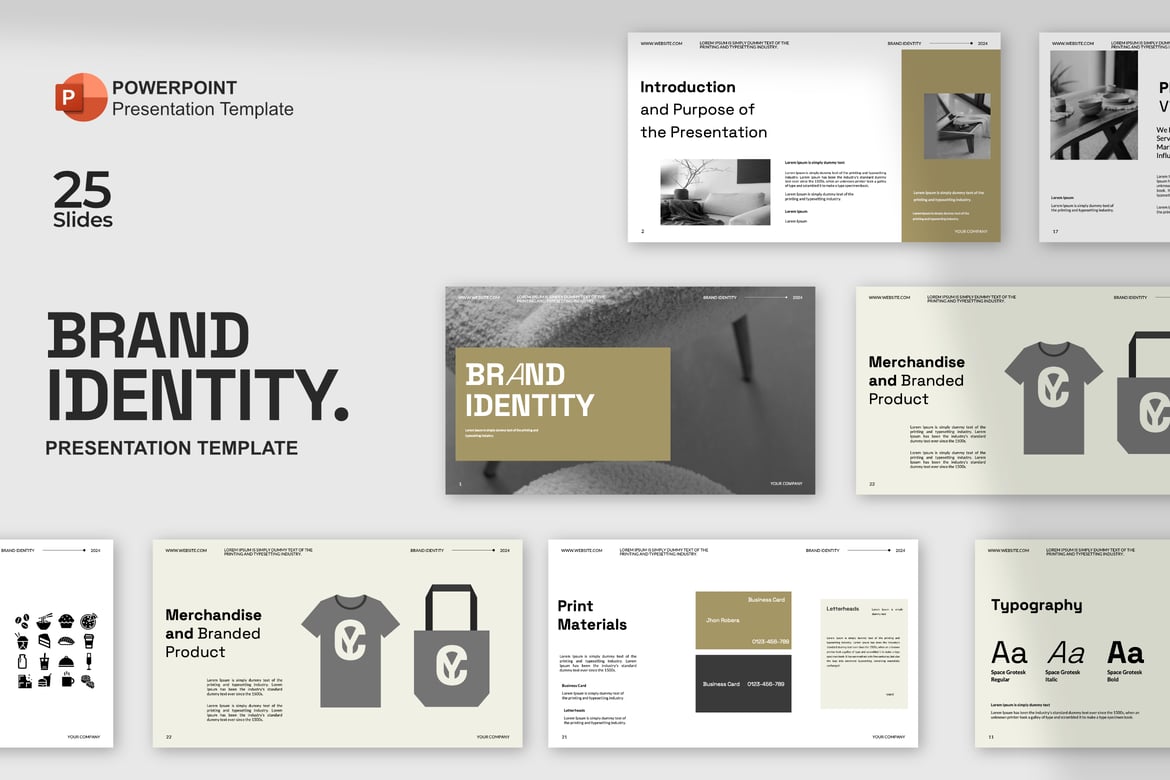 Template PowerPoint Identitas Merek yang Menarik dan Profesional