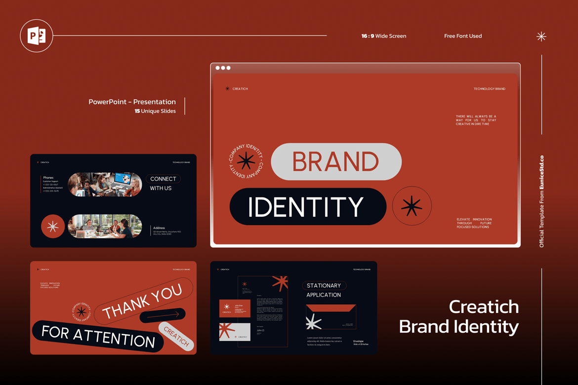 Template PowerPoint Identitas Merek yang Menarik dan Profesional