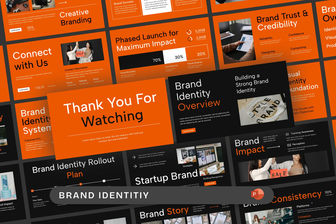 Template PowerPoint Identitas Merek yang Menarik dan Profesional