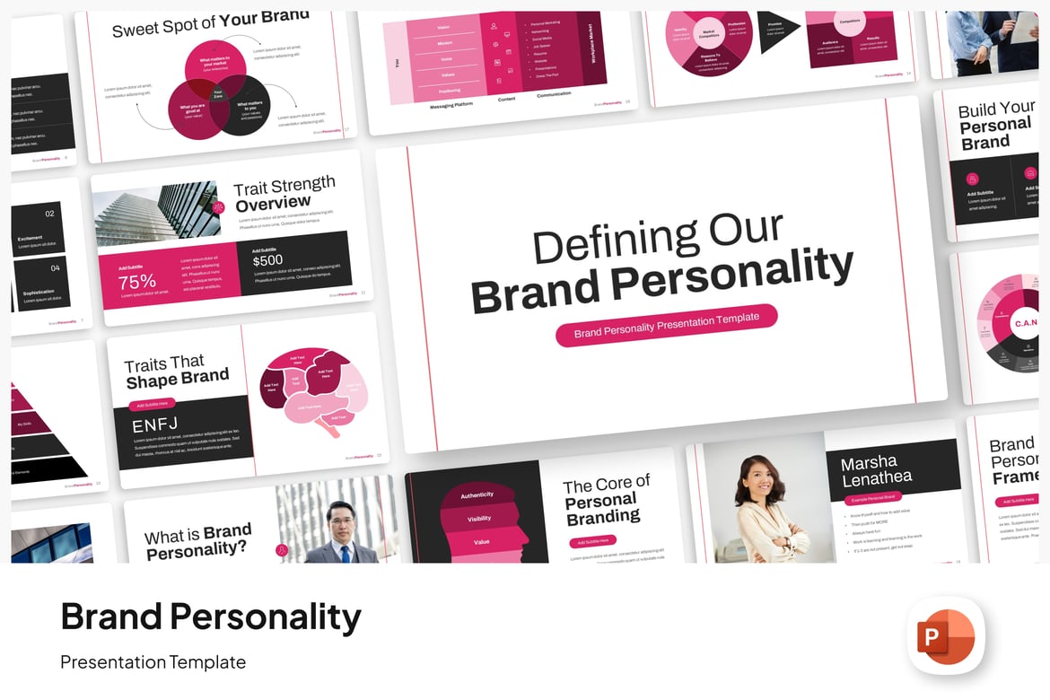 Template Presentasi PowerPoint Kepribadian Merek yang Menarik