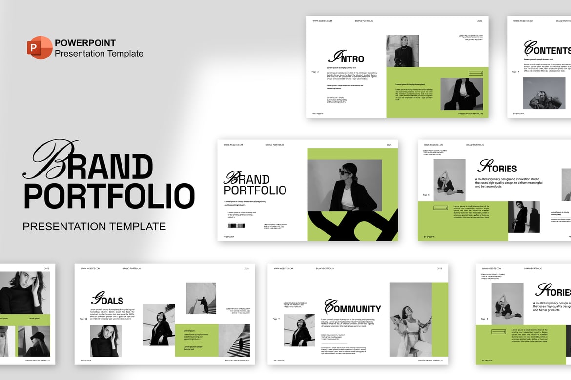 Template PowerPoint Portofolio Merek yang Menarik dan Profesional