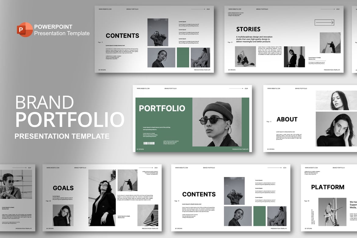 Template Powerpoint Portofolio Perusahaan yang Menarik