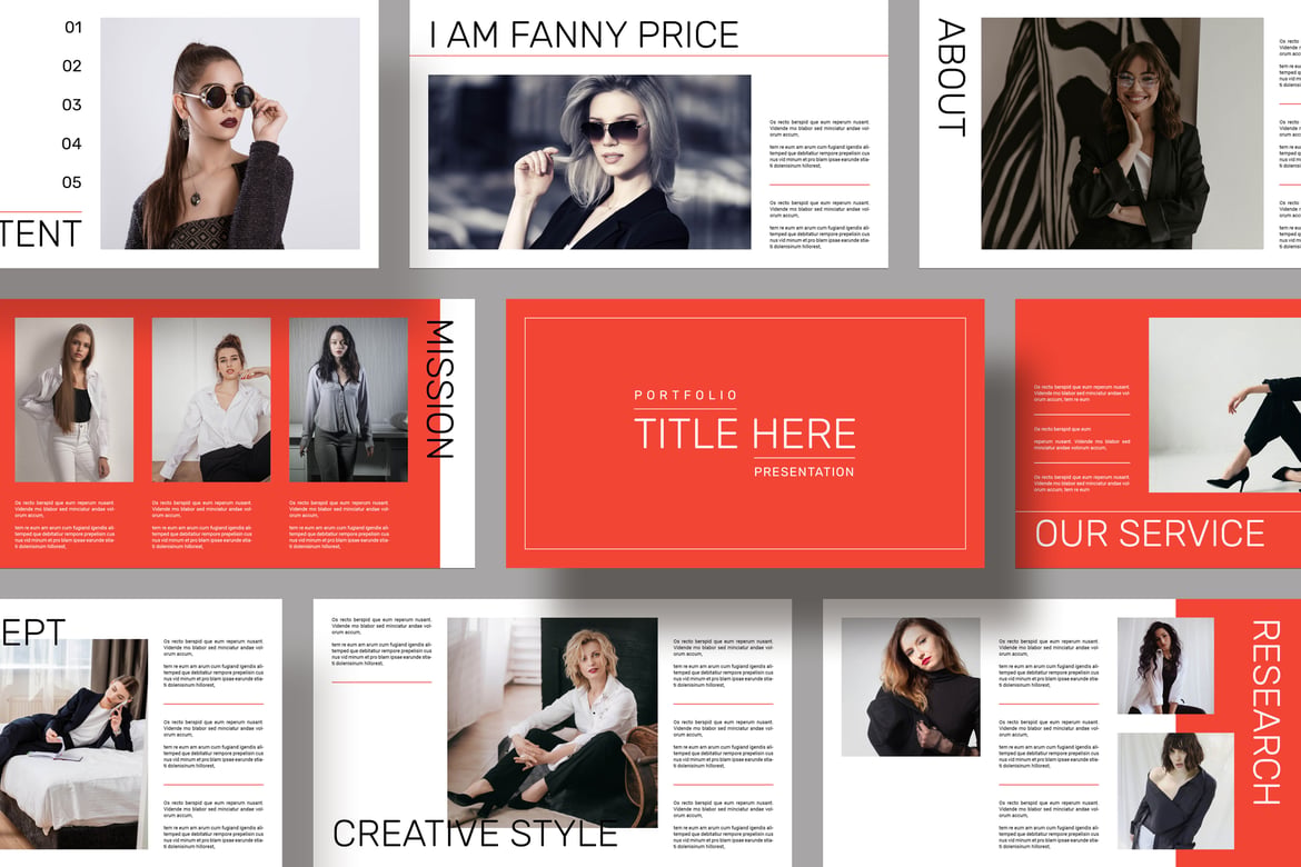 Template Presentasi PowerPoint Portofolio Merek yang Menarik