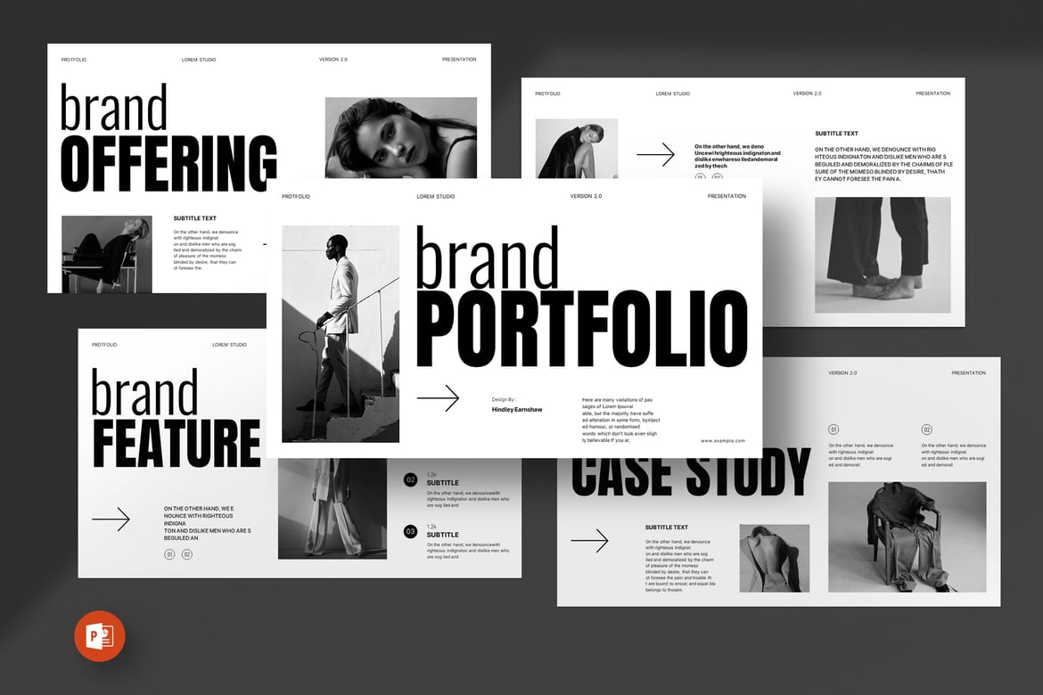 Template PowerPoint Portofolio Merek yang Menarik dan Profesional