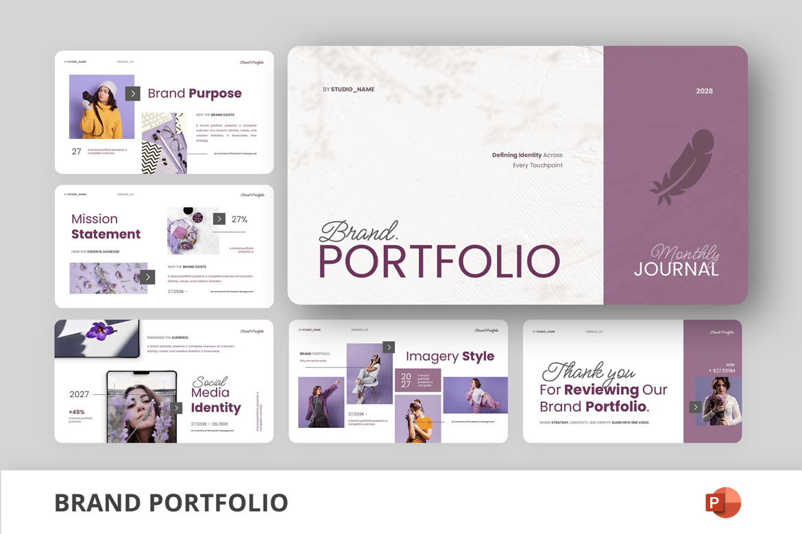 Template Presentasi Portofolio Merek yang Menarik