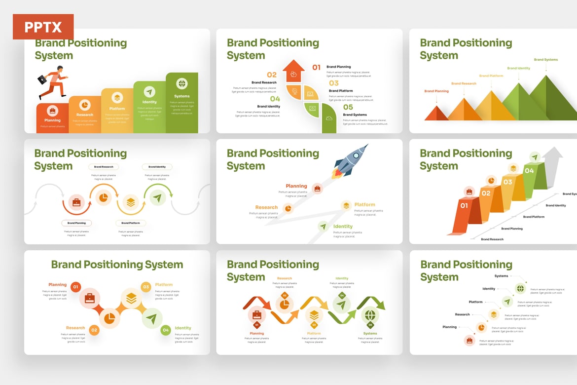 Sistem Pemosisian Merek: Template PowerPoint Infografis yang Menarik
