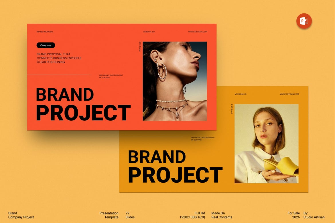 Template Presentasi PowerPoint Brand yang Modern dan Profesional