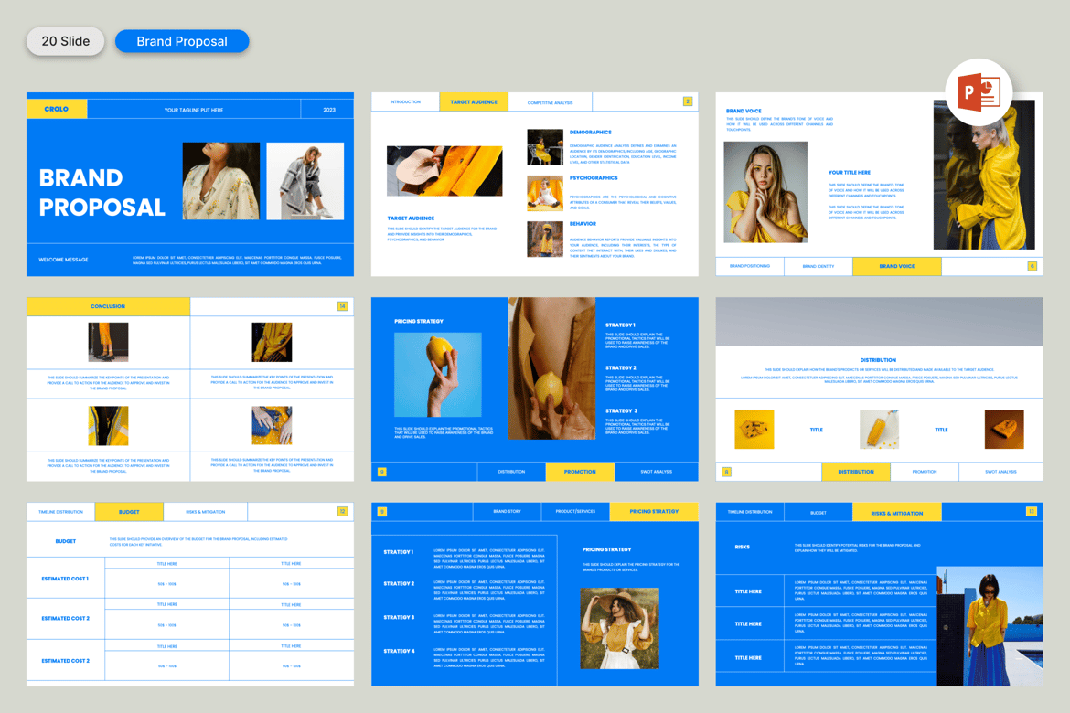 Template PowerPoint Proposal Merek yang Profesional dan Menarik