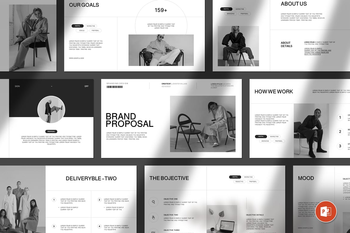Template Presentasi Proposal Merek yang Elegan dan Profesional