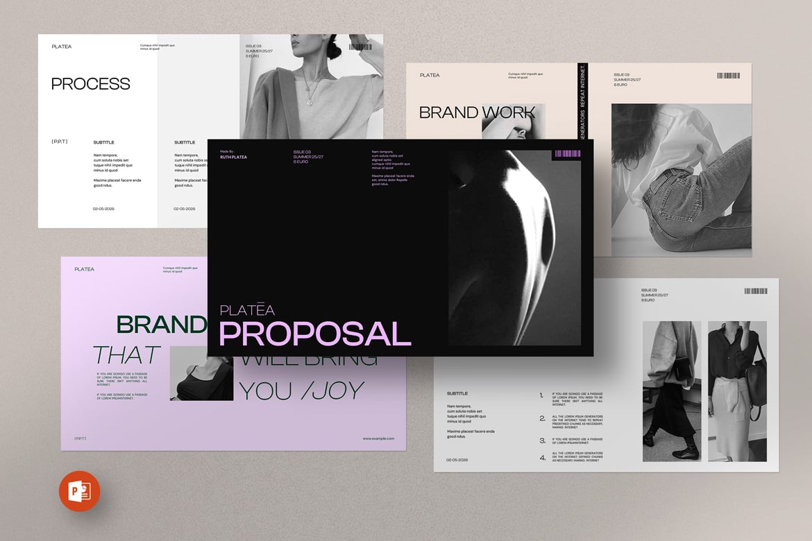 Template Presentasi PowerPoint Proposal Merek yang Menarik