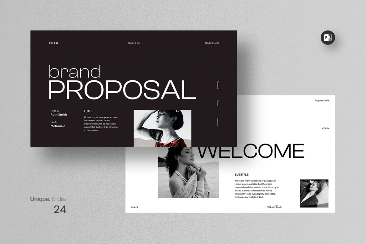 Template PowerPoint Proposal Merek yang Menarik dan Profesional