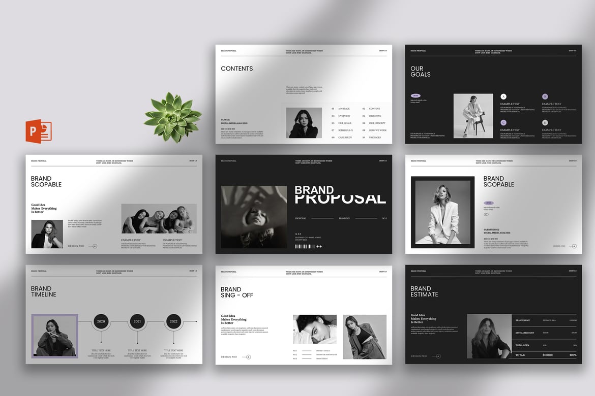 Template Presentasi PowerPoint Proposal Merek yang Menarik