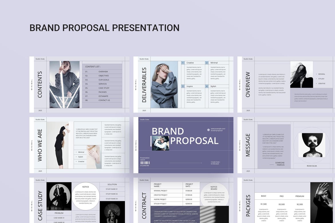 Template PowerPoint Proposal Merek yang Menarik