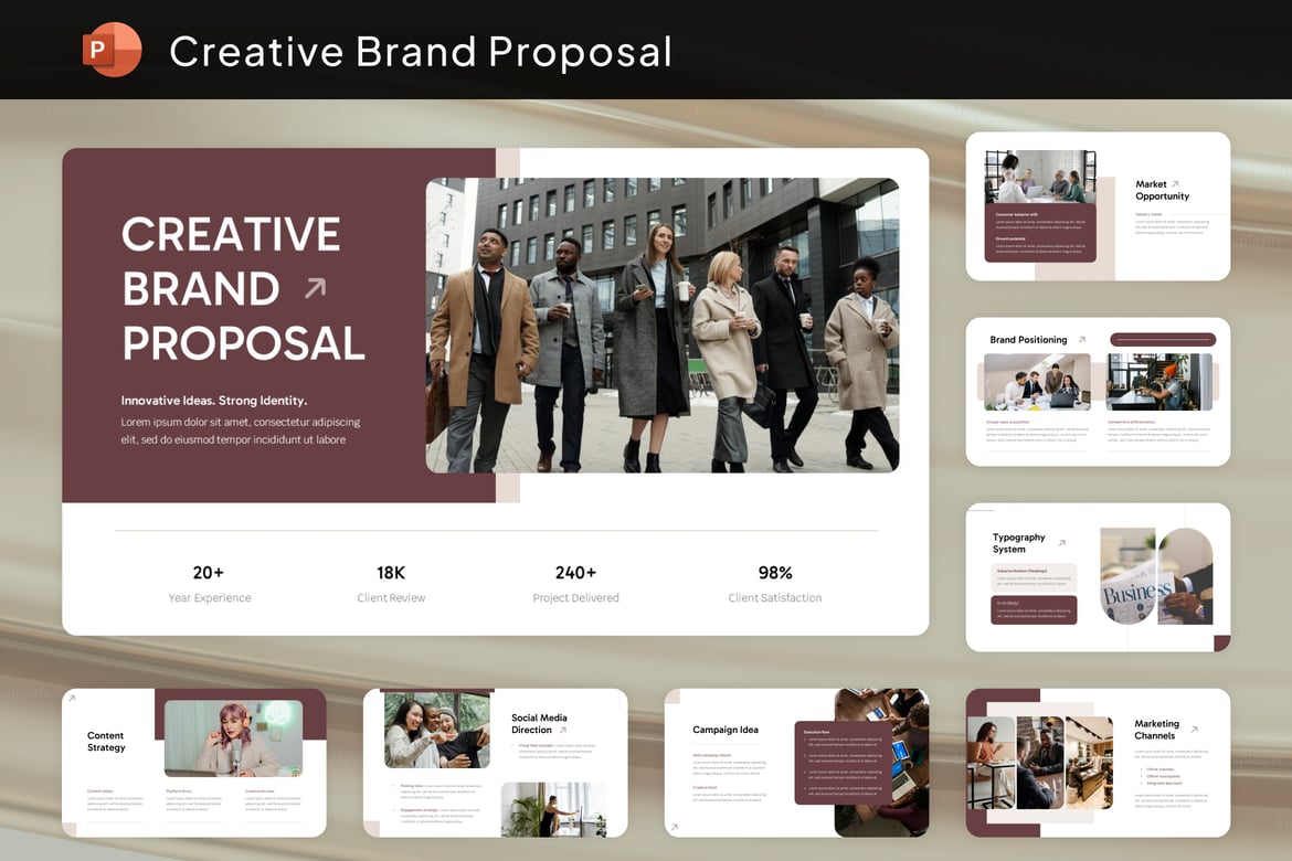 Template Presentasi Proposal Brand yang Modern dan Strategis