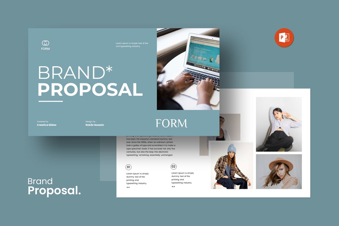Template PowerPoint Proposal Merek yang Menawan
