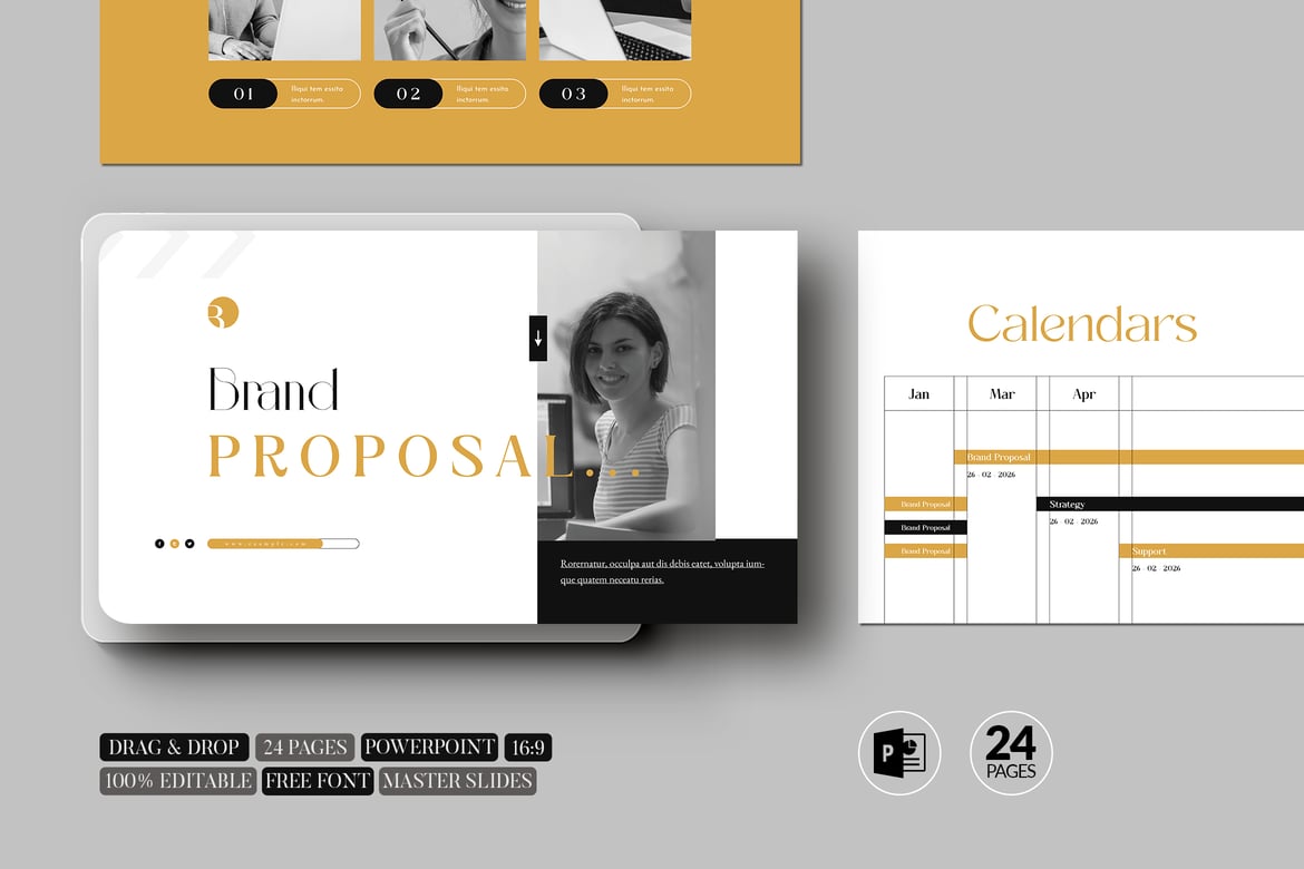 Template PowerPoint Proposal Merek yang Menarik dan Profesional